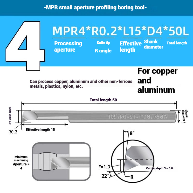 1129-CNC Small Bore Boring Tools MPR Copy Boring Turning Tools for Stainless Steel, Copper and Aluminum Lathe Micro Small Boring Tools Shandong Denso Pricision Tools Co.,Ltd.